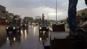 Picture thought to Misratan forces moving out of Sirte last night (Photo:social media)