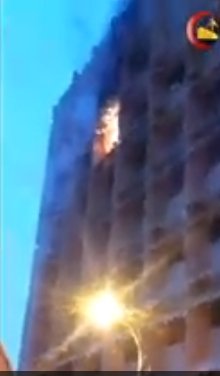 BMC tower burns