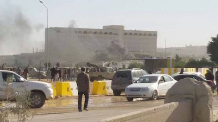 Car bomb in Beida outside the DarAl-Salam Hotel (Ohoto: Social media)