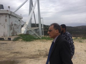 Interior minister Sunki at the Wadi Al-Kouf bridge today