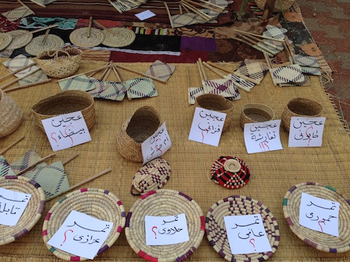 Empty baskets outside the Tawergha tent tell a moving story