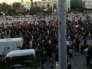The anti-Geneva talks crowd in Tripoli today (Photo:social media)