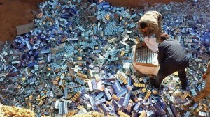 Twenty million Tramadol pills were destroyed last week in Tripoli (Photo: Salvation Government)