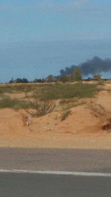Smoke billows from scene of airstrike on outskirts of Sirte (Photo: Social Media)
