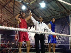 Victorious heavyweight boxer Osama Mohamed Maghboub
