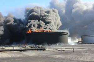 The fire at the Sidra oil storage tankers led to great losses and damage says the report (Photo: Sirte Oil Company)