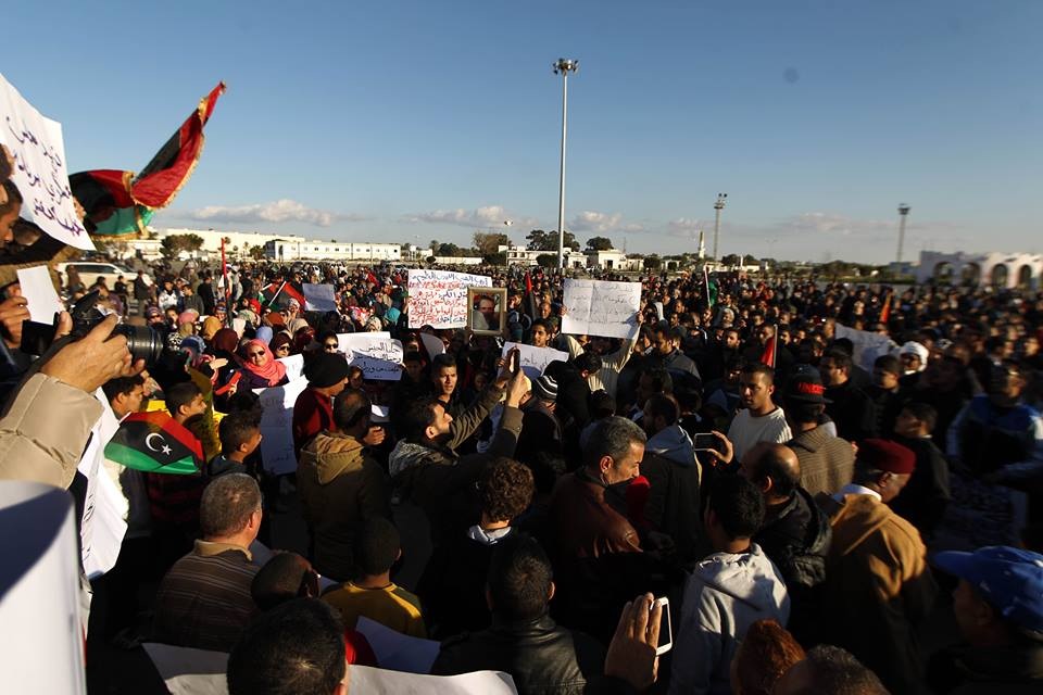 Demonstrators in Benghazi 
