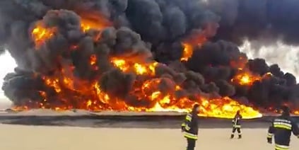 Sarir pipeline fire (Photo: Mohamed Al-Gabusi, Jalu)