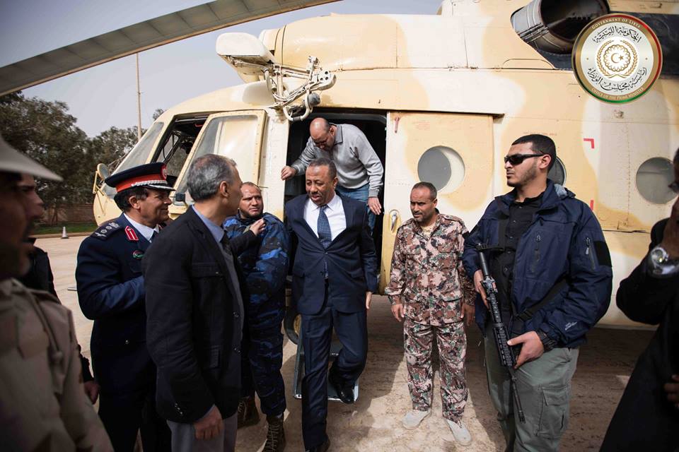 Prime Minister Abdullah Al-Thinni arrived in Benghazi (Photo: Libyan Government)