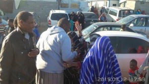 Some of the Tawerghan prisoners released yesterday from Misrata (Photo: Wadi Gidus).