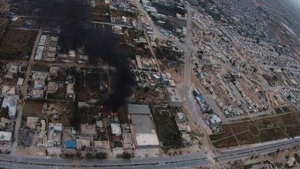 IS aerial shot of Leithi bombing