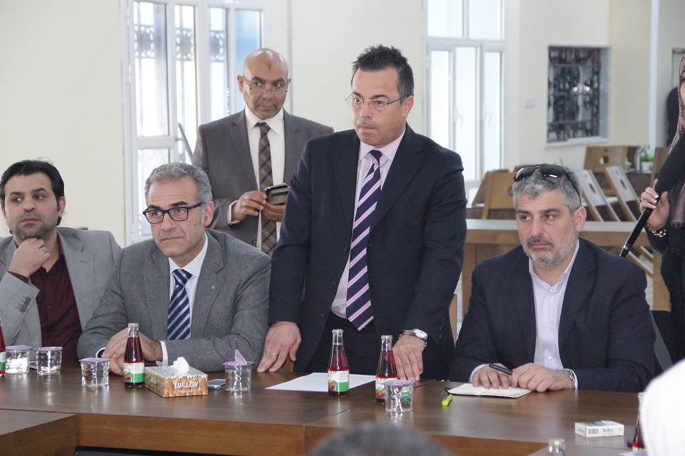 European Parliament member Gianluca Buonanno in Tobruk today with members of the House of Representatives (Photo: Fares Labedi)