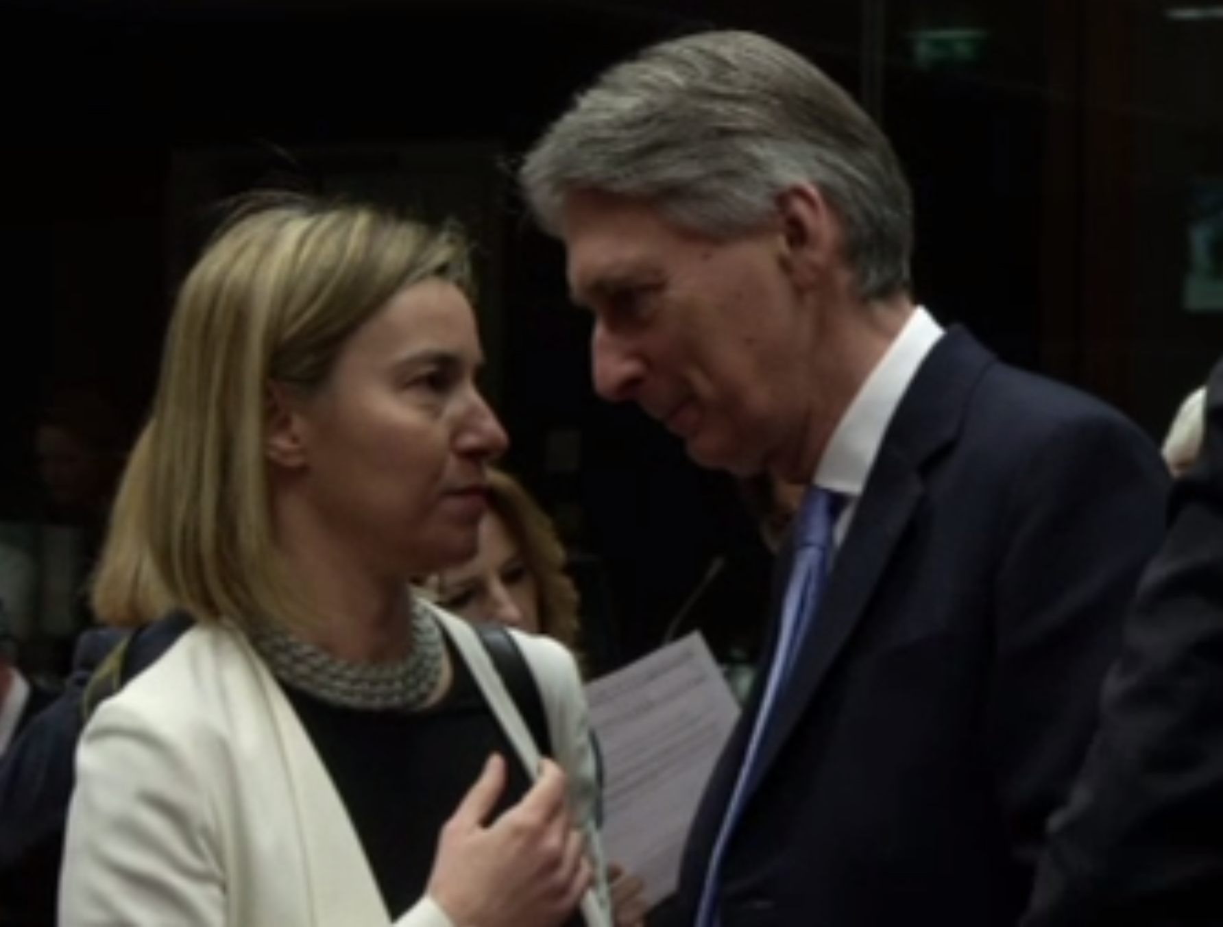 EU High Representative Frederica Mogherini talks to UK Secretary of State Philip Hammond in Brussels (Photo: Council of the European Union)