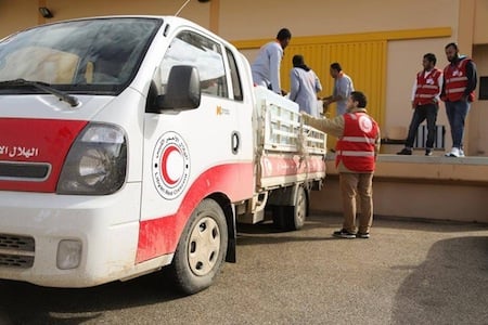 Benghazi Red Crescent Society delivers medical supplies to . . .[restrict]Benghazi Medical Centre