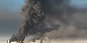 Smoke pours from Nafoura oilfield 