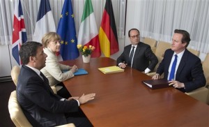 The Italian,German,French and British leaders at today's summit (Photo: EU)