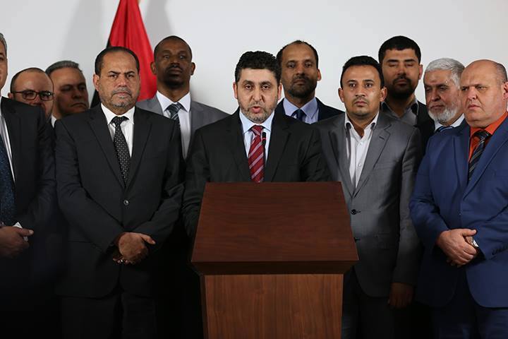 Khalifa Ghwll in line-up with his "ministers" (phot: Social media)