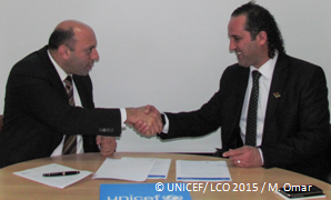 Ali Zarzour, Mayor of Al Baydaa and Dr. Ghassan Khalil, UNICEF Special Representative for Libya 