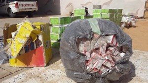 Cases of drugs and alcohol seized at the Nigerian border (Photo: Social Media)