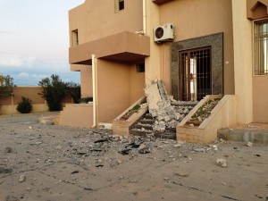 The town's Wahda bank was hit twice during LNA airstrikes (file photo)