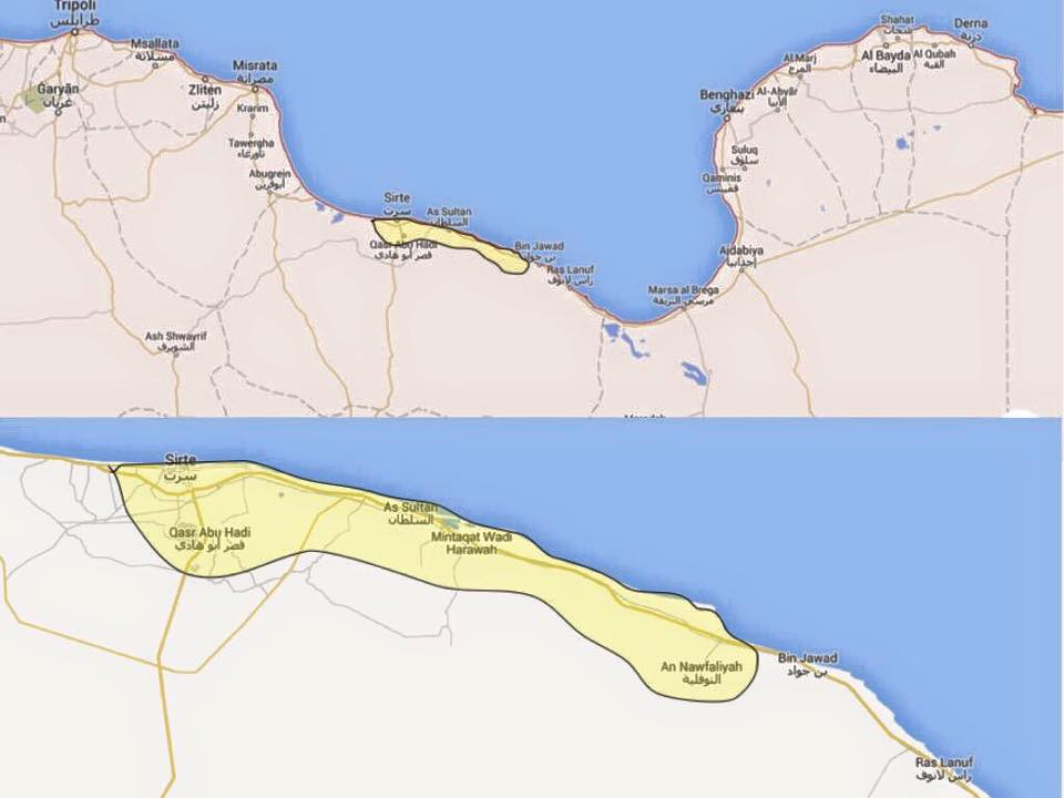The geographic spread of IS in Libya is still deemed to be containable at the moment (Graphic: Social Media )