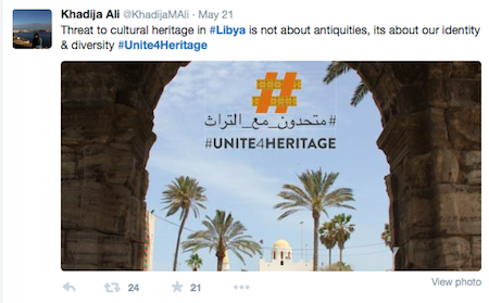 #Unite4Heritage on social media (Photo:Libya Herald staff social media page)