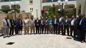 The isratan and Tawerghan delegation in Tunis today (Photo:UNSMIL)
