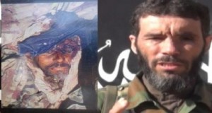 A picture purporting to show Belmokhtar's body alongside of him in life (photo: social media)