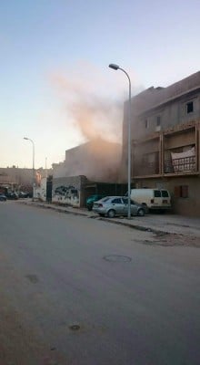 Smoke rises after the mortar attack (Photo: social media)