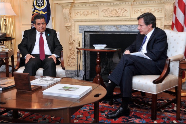 US Deputy Secretary of State Anthony Blinken with Libyan Foreign Minister Mohemd Dairo in February (Photo: US State Department) 