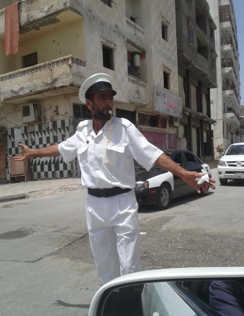 Police again out directing traffic in Derna (Photo: Social media)