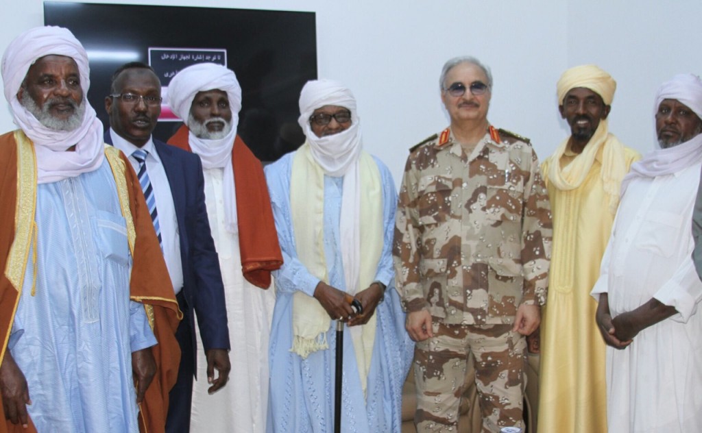 Khalifa Hafter meets with Tuareg in Marj (Photo: LANA)