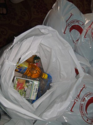 Some of the Ramadan goodies for refugees in Zliten
