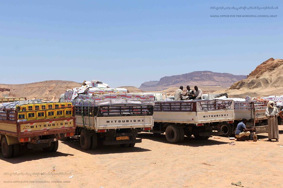 Algerian food aid arrives in Ghat (Photo: Ghat Municipal Council)