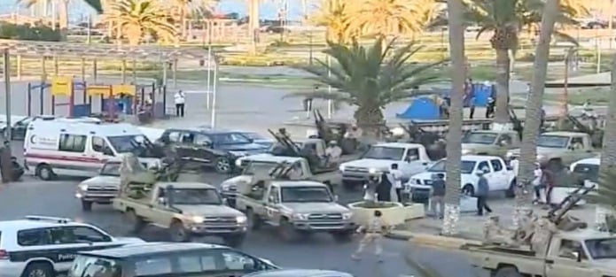 Military vehicles enter Martyrs Square (Photo: Grab from Al-Nabaa TV)