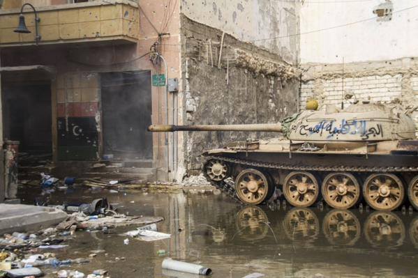 Tank Benghazi Misrata Street (Photo: LNA)