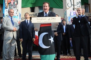 British Prime Minister David Cameron in Benghazi, September 2011