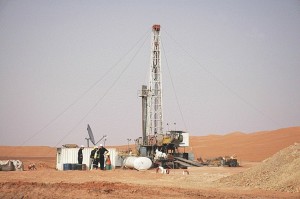 An isolated Libyan oil rig