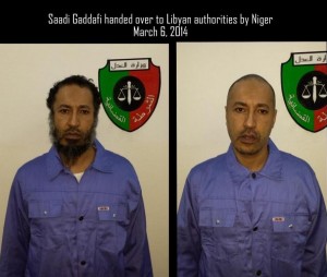 Saadi Qaddafi shortly after his arrest two years ago (File photo)