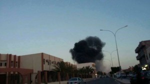 The earlier attack on Sirte security HQ in June (Photo:social media) 