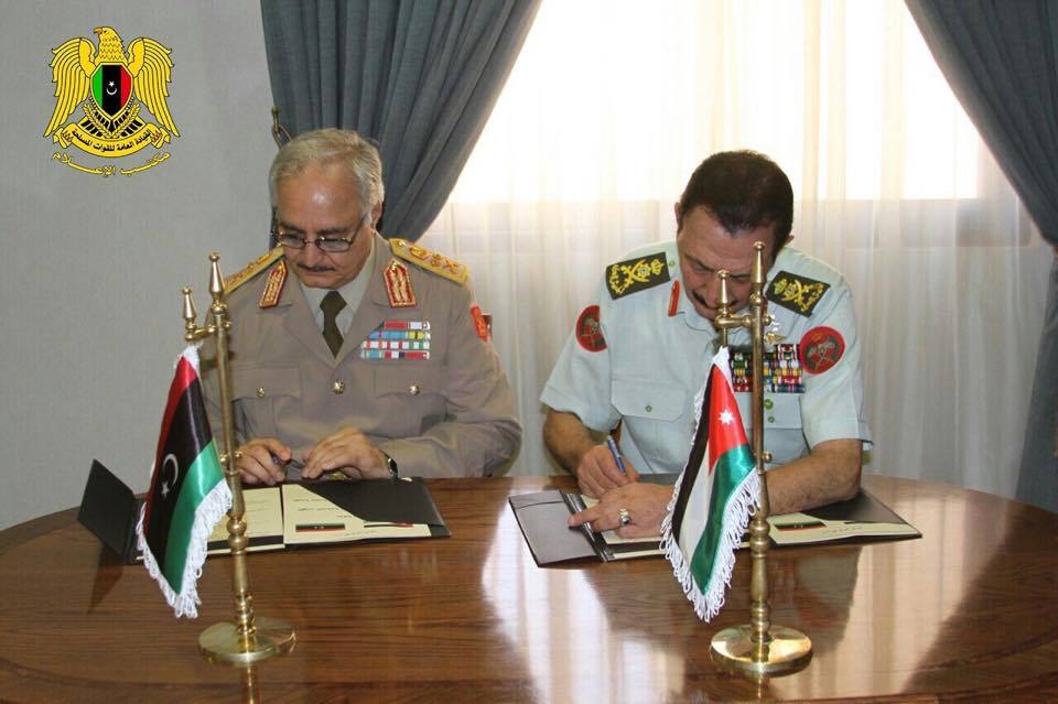 Hafter signs in Jordan