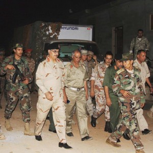 General Hafter striding out with commanders in Benghazi (Photo: Libyan army)