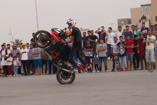Motorbike stunts at the festival (Photo: Libya Herald)