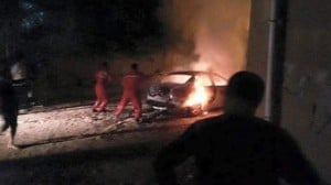 The aftermath of last night's Ajdabiya car bomb (Photo: social media)