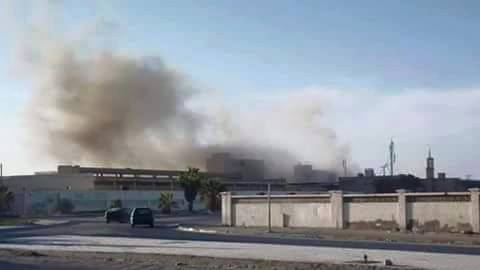 LNA air strikes on Ajdabiya's industrial area today (Photo: Social media)
