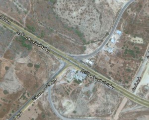 The coast road junction to Msallata where the bomb exploded . . .[restrict](Google Maps)
