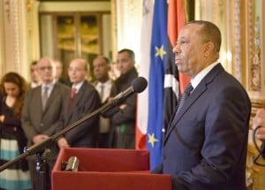 Internationally recognized Libyan Prime Minister Abdullah Thinni addressing business leaders in Malta last week (Photo: PM Media Office).
