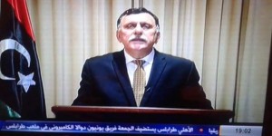 Faiez Serraj, Government of National Accord Prime Minister-elect addresses the Libyan . . .[restrict]nation on the occasion of the 64th anniversary of Libya's independence (Social media).