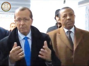 Kobler and Thinni last week at Labraq Airport (Photo: UNSMIL)