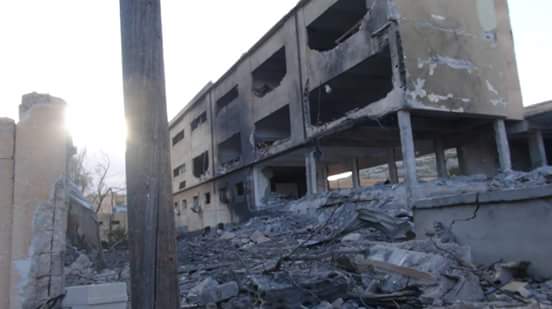 Damaged doctors quarters at Derna's 
